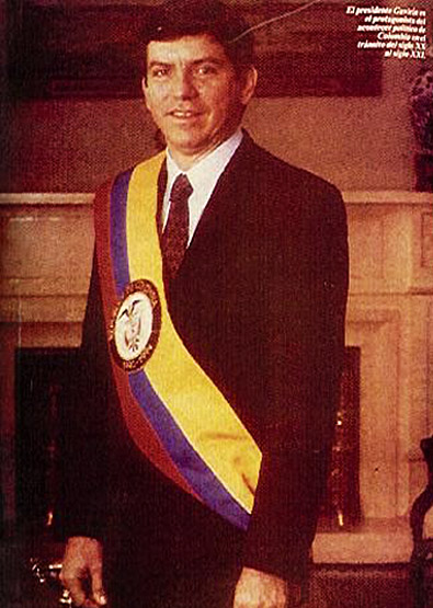 27 мая 1990 года Цезарь Гавирия был избран президентом Республики, набрав 47,8% избирательских голосов.